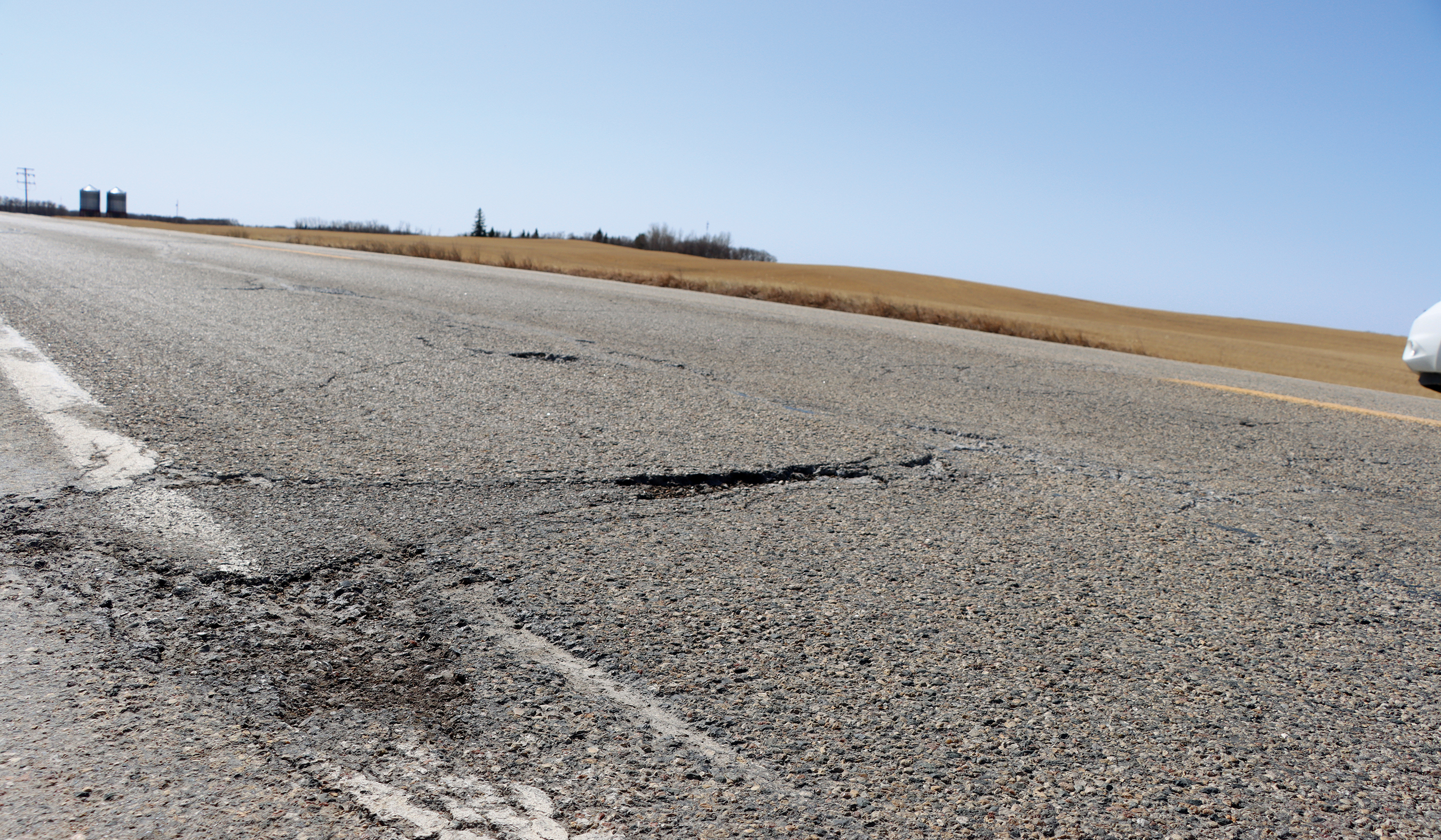 Highway 8 between Moosomin and Rocanville suffered a lot of damage late in the winter.