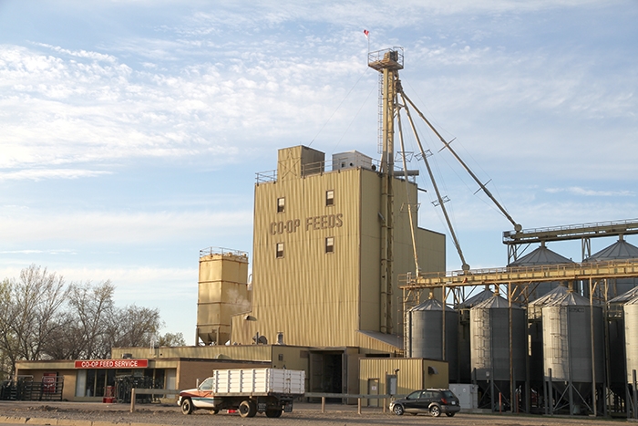 Currently there are six Co-op Feeds facilities across Western Canada. As of this fall, the operation will be consolidated to three locationsCalgary, Saskatoon and Moosomin. Above is the Moosomin feed plant.