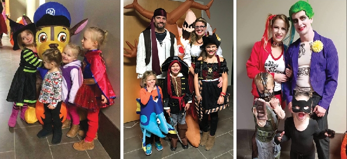 Some of the costumes and kids at a previous family dance.