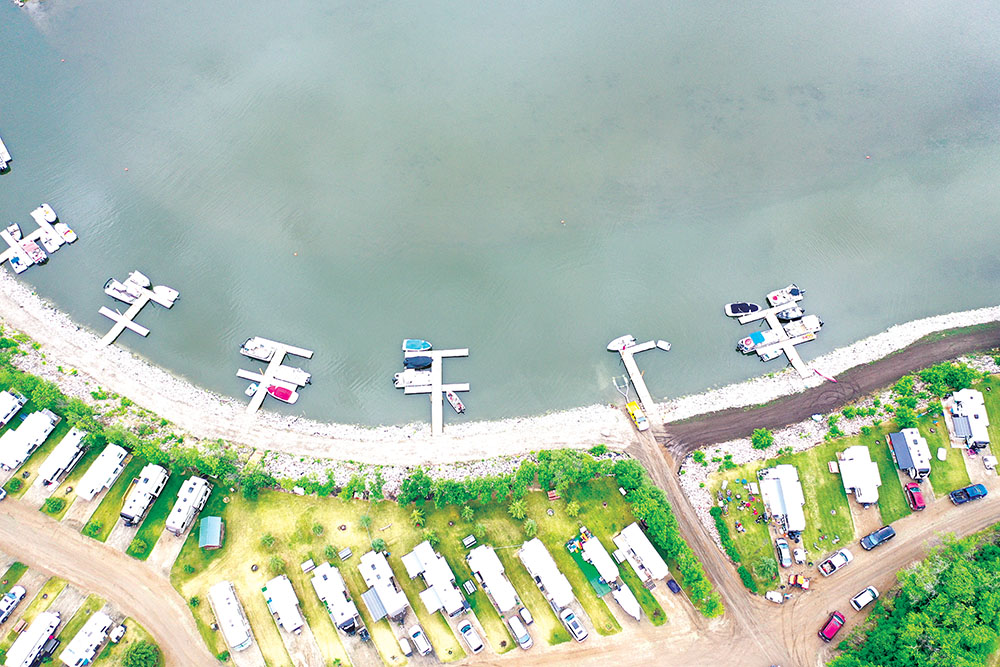 Aerial view of new boat launch.