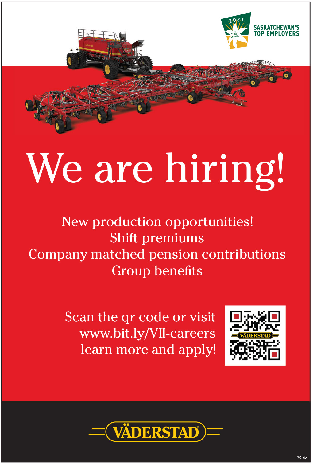 Vaderstad - Langbank, SK - Production Positions 