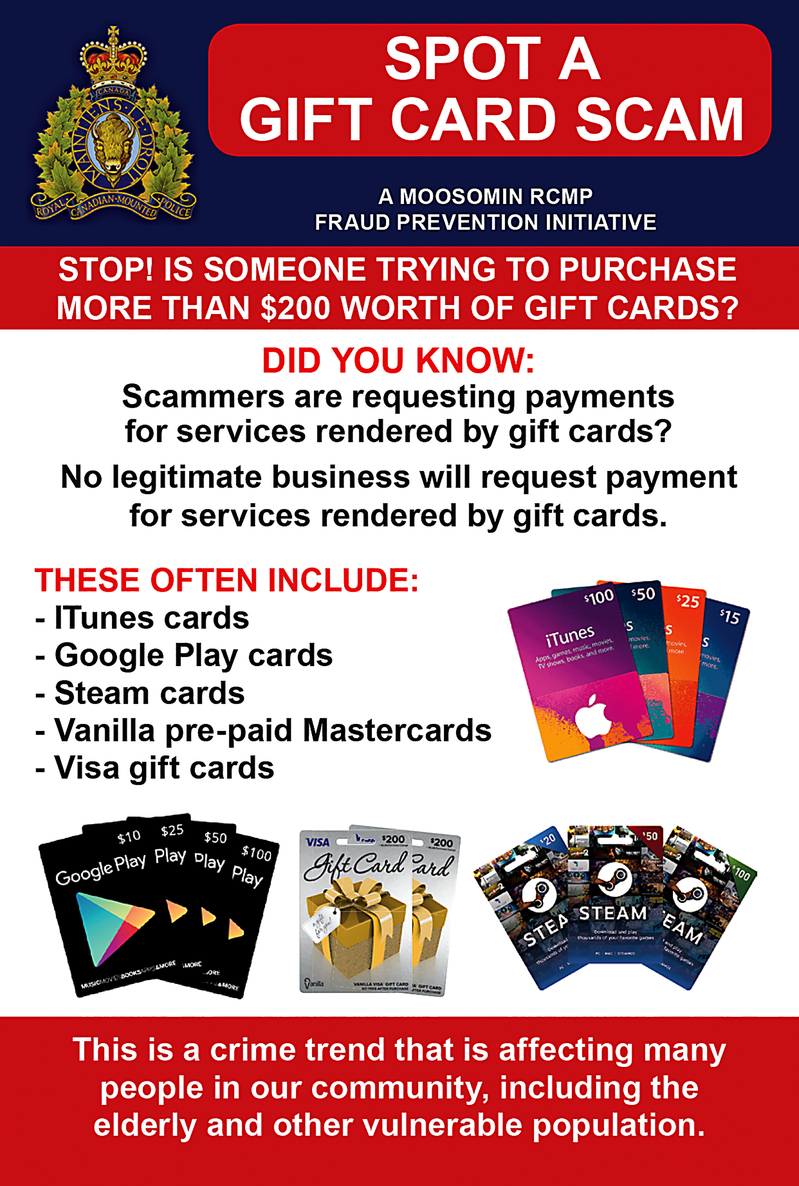 RCMP Gift Card Scam Ad