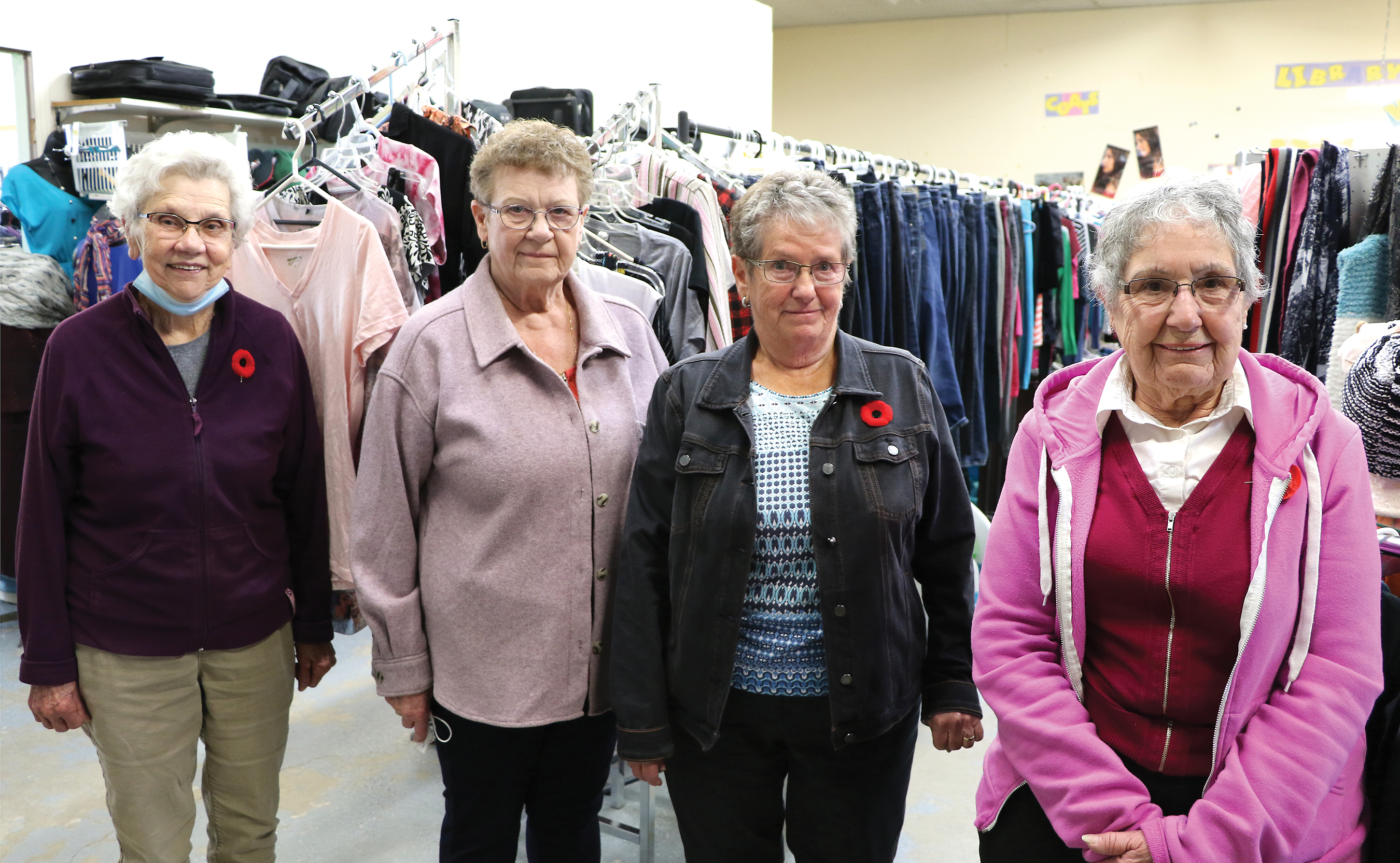 From left, Therese Fafard, Irene Norton, Eileen Etherington and Marie Nixon, volunteers and board members at the Rocanville thrift store.