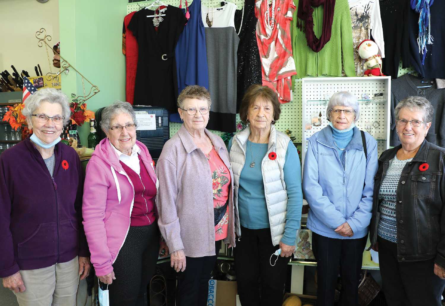 Volunteers, from left, Therese Fafard, Marie Nixon, Irene Norton, Eileen Munro, Muriel Pateman and Eileen Etherington,