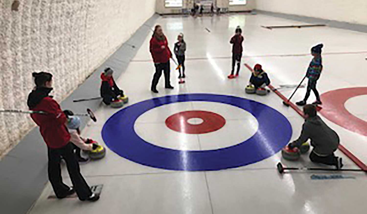 Scenes from a curling clinic in Maryfield in early 2020.