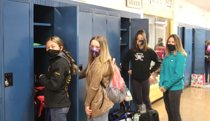 Students on their first day back at Elkhorn School this fall. Ed James photo