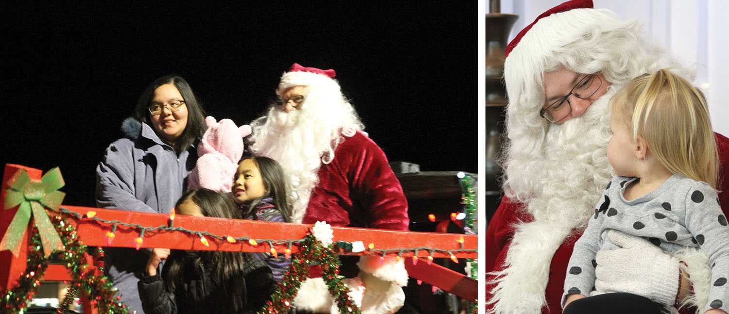 Scenes from the 2019 Moosomin Moonlight Madness, left, and 2019 Moosomin Santa Day, above. The hayrides will be back this year thanks to Flaman, and Santa Day photos are planned.