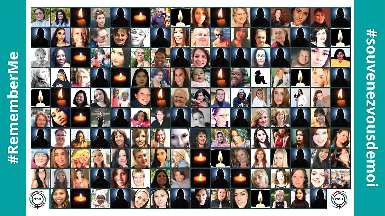 A collage of the 159 women and girls killed by violence in Canada, since January 1 to Dec. 6 of this year. The full report will be released early 2022 by Canadian Femicide Observatory for Justice and Accountability.