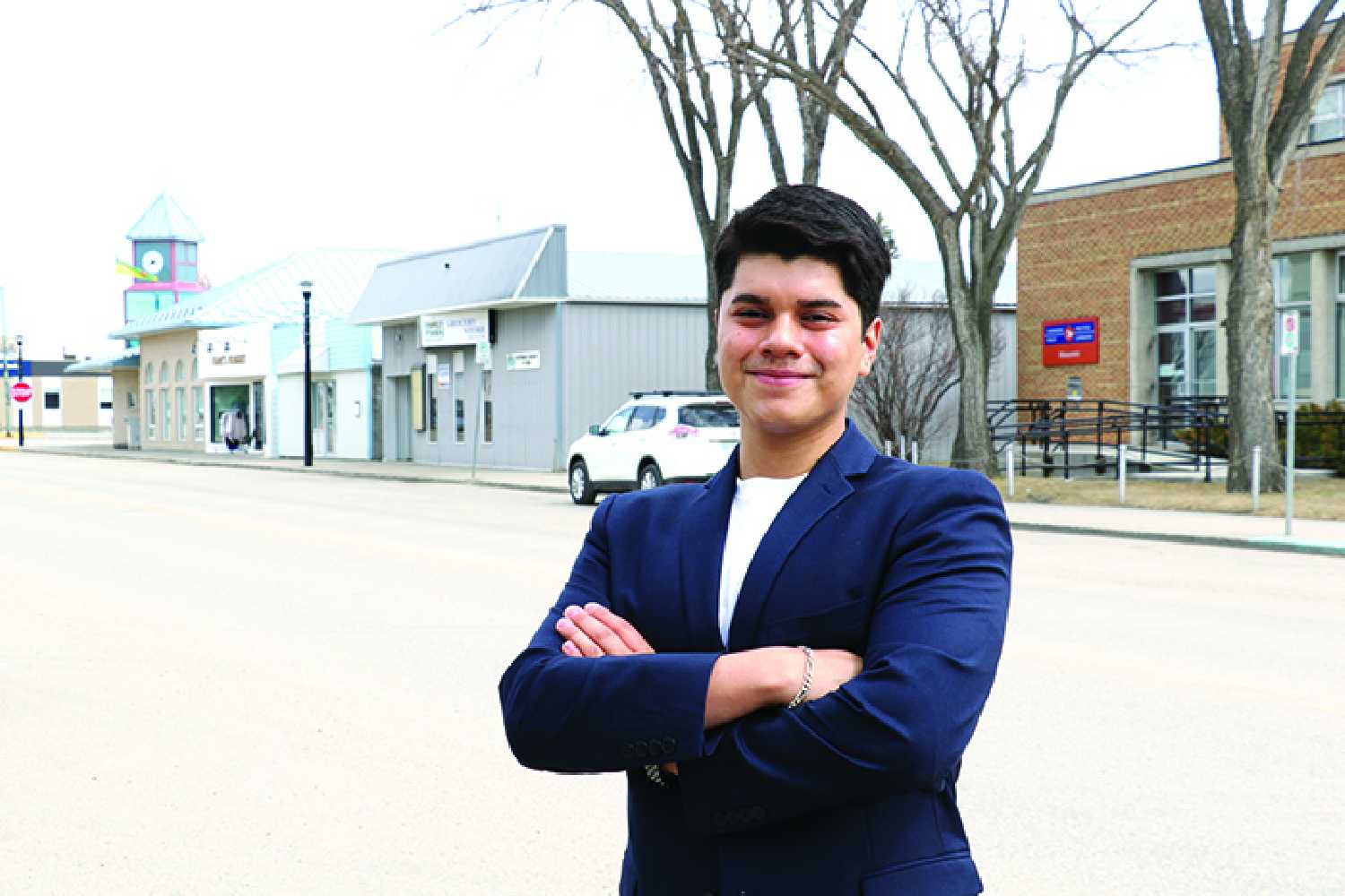 Victor Santos Cardoza on Main Street in Moosomin