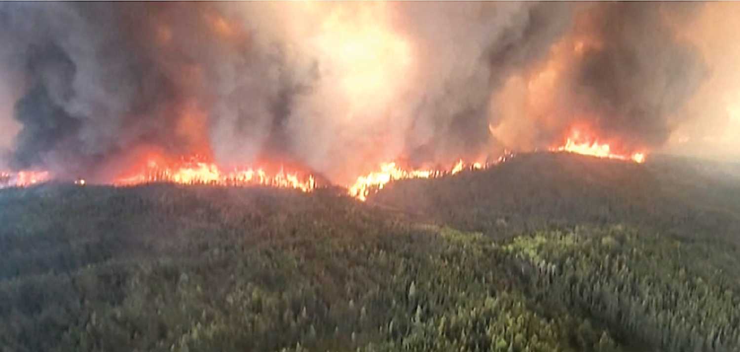 Photo of the wildfires up north provided by the Brown family