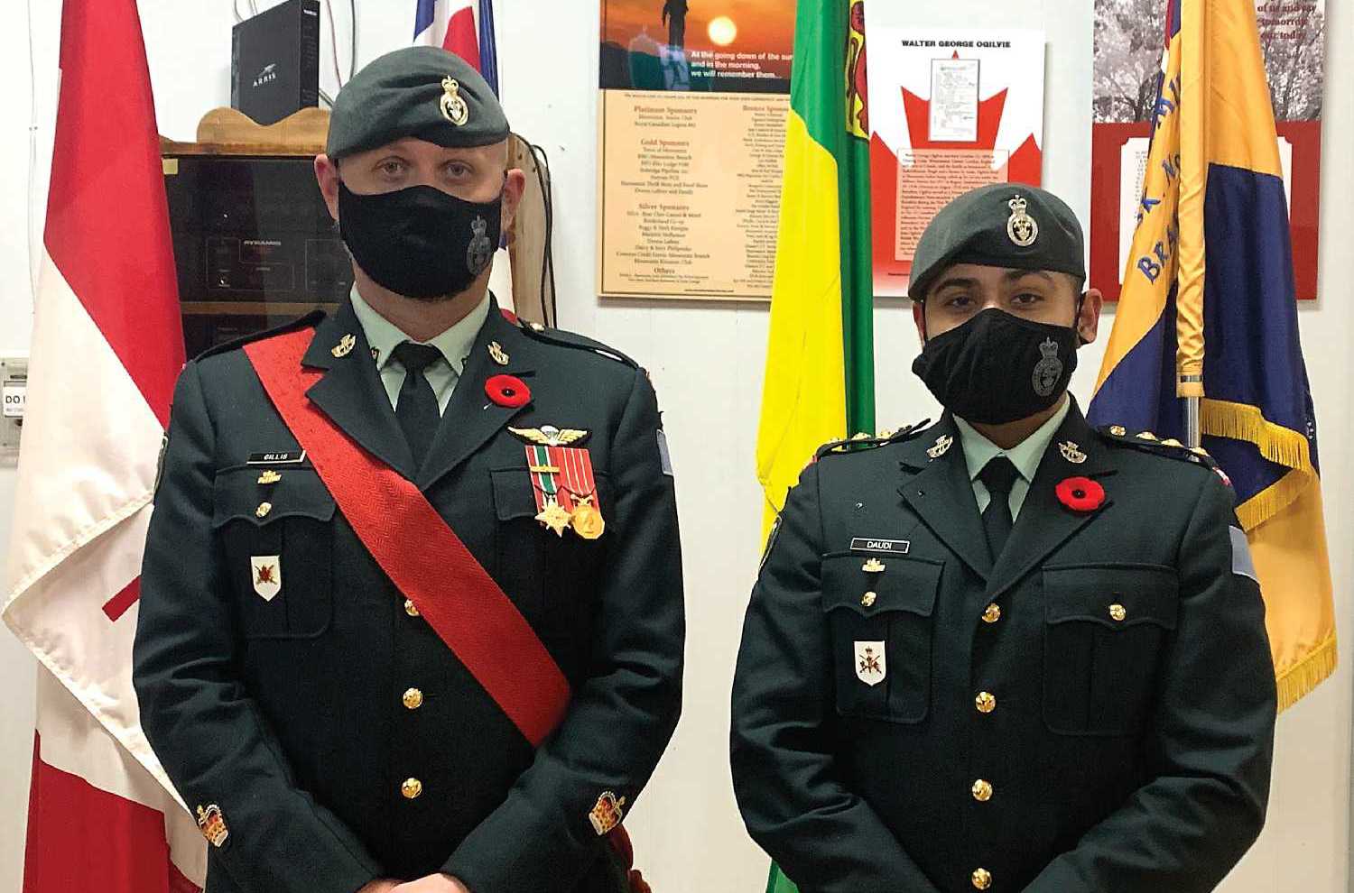 Warrant Officer Christopher Gillis and Captain Zain Daudi are members of the Princess Patricias Canadian Light Infantry (PPCLI).  Both soldiers talk about why the annual Remembrance Day march in Moosomin is significant to them. Left: Warrant Officer Christopher Gillis and Captain Zain Daudi are members of the Princess Patricias Canadian Light Infantry.