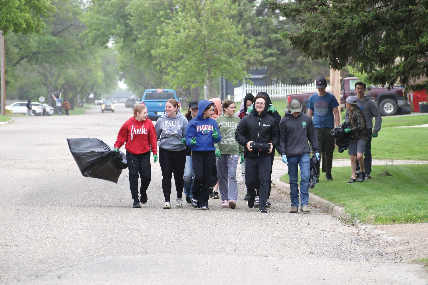 McNaughton High School students helping with last year’s Community Cleanup.