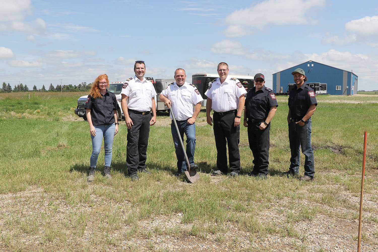 Sod turning for STARS helipad at Redvers A sod-turning was held last week for a new STARS helipad at Redvers  From left are Brittany Rowe, Doug Bennett, Brad Hutton, Wes Malin, Pat Ross, and Micheal Sylvestre with the Redvers Fire Department turning the sod for the new helipad being built by the fire hall so that STARS air ambulance can land there.