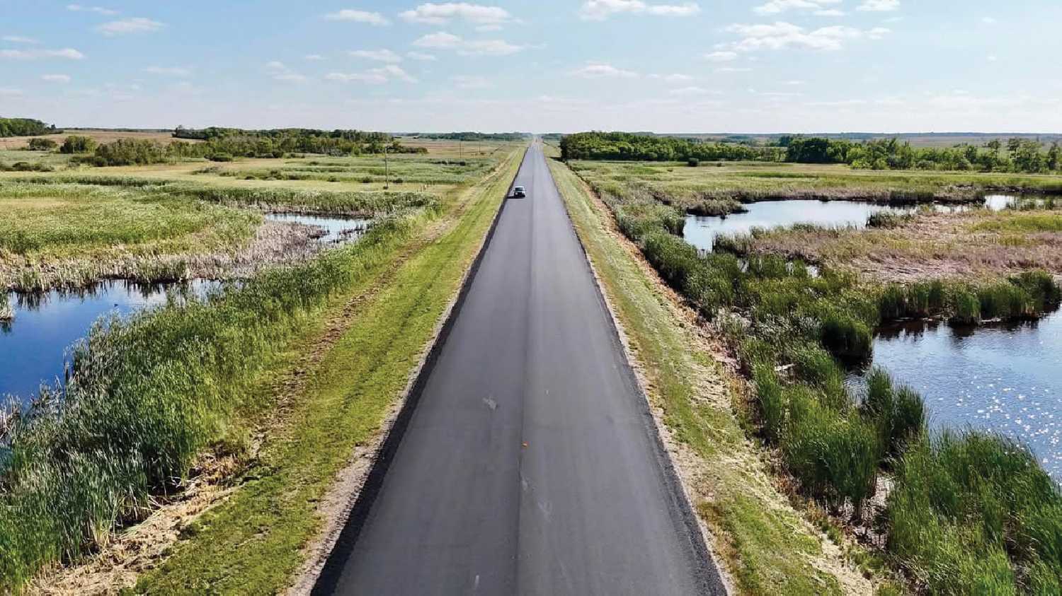 Sealcoating on Highway 8 south of Moosomin